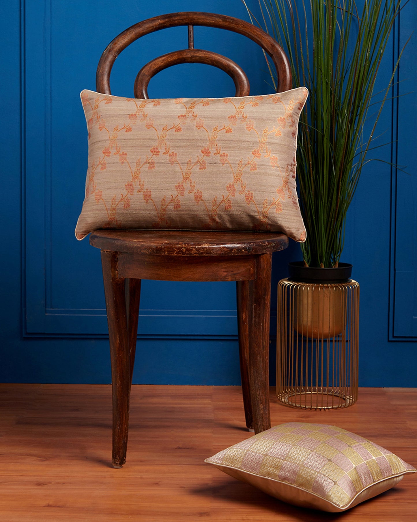 Chintzy Satin Brocade Silk Cushion Cover