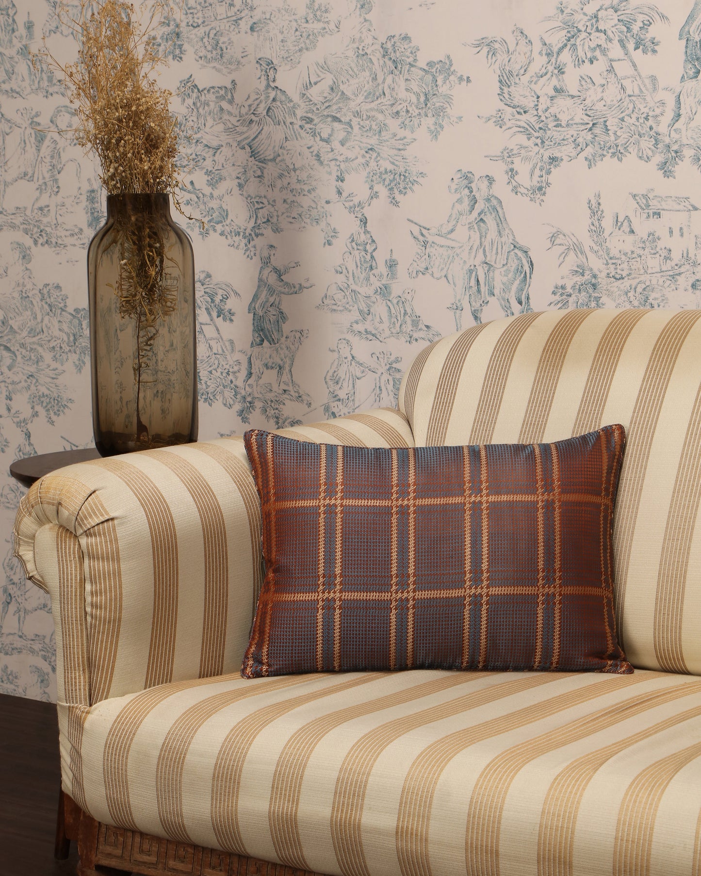 Plaidatlantic Tanchoi Silk Cushion Cover