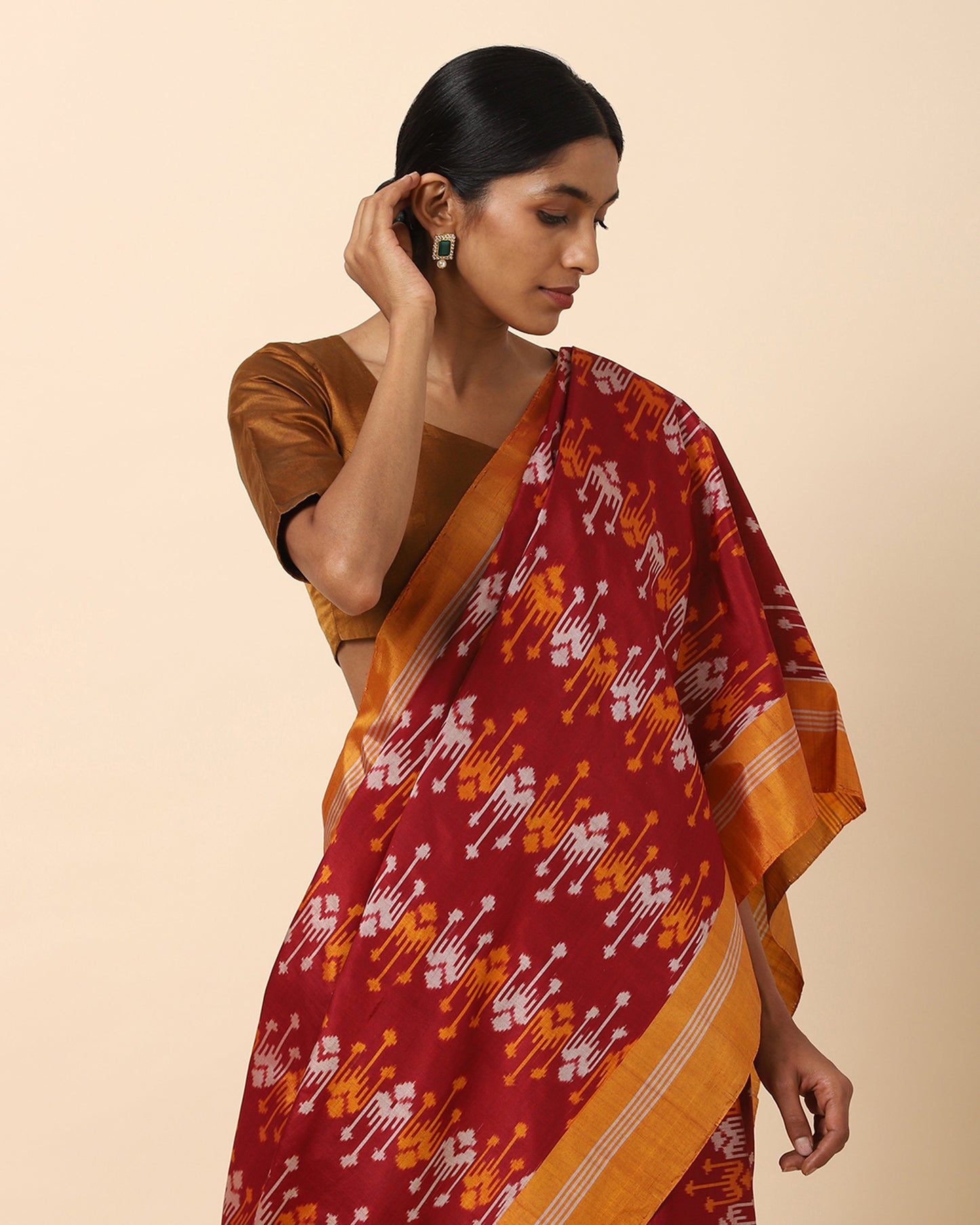 Naisha Warp Ikat Silk Cotton Saree
