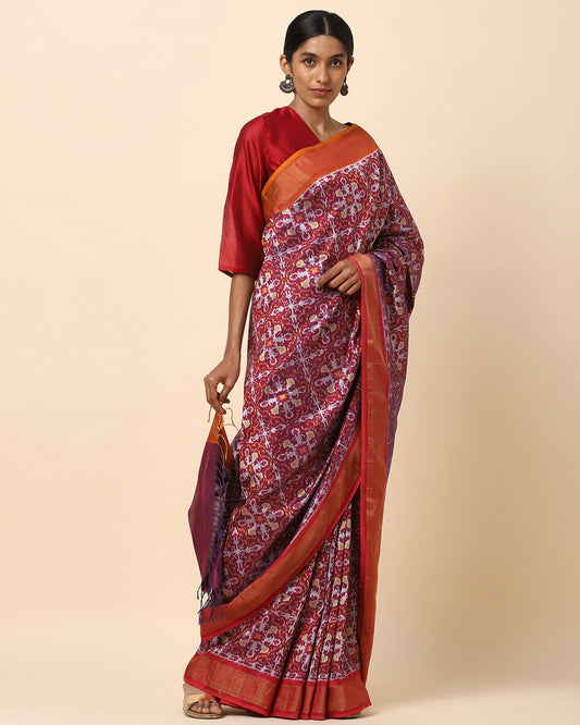Ahilya Weft Ikat Cotton Silk Saree