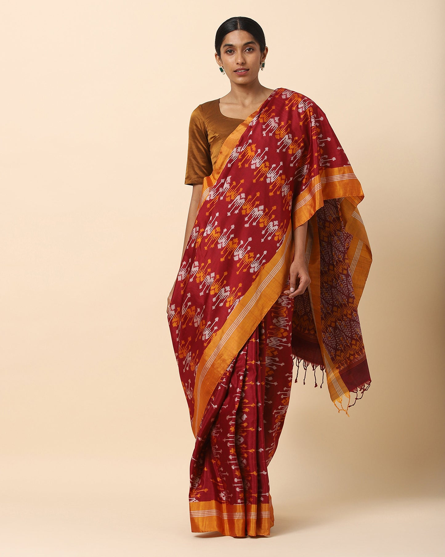 Naisha Warp Ikat Silk Cotton Saree