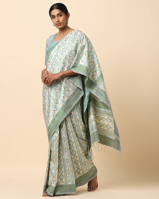 Yaashee Weft Ikat Cotton Silk Saree