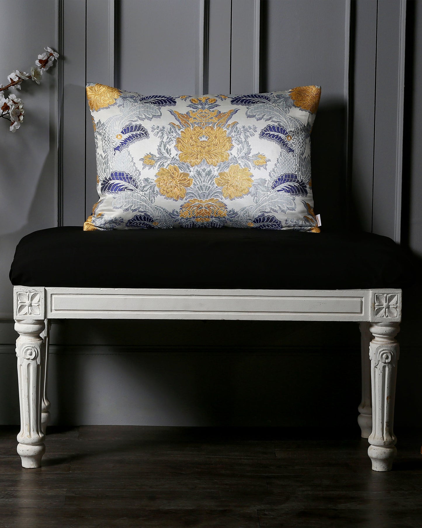 Flora Satin Brocade Silk Cushion Cover