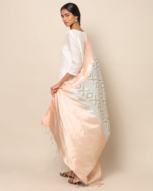 String Weft Ikat Silk Dupatta