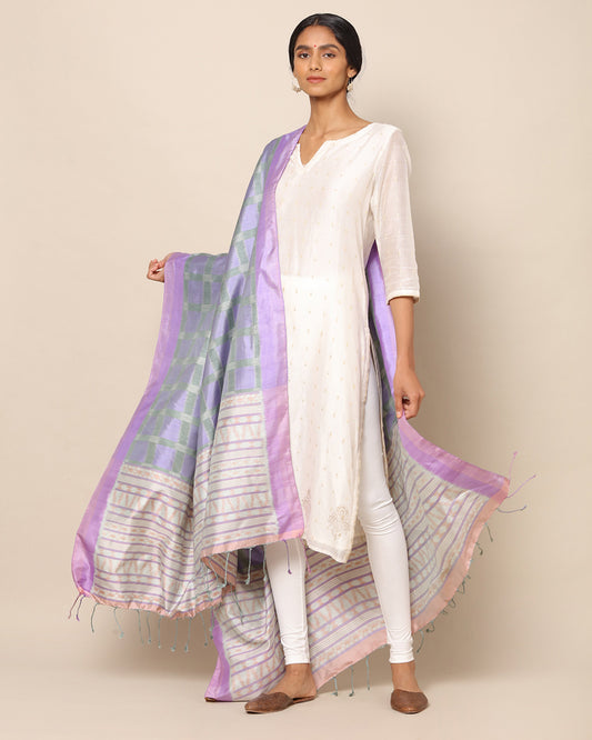 Tilla Weft Ikat Silk Dupatta