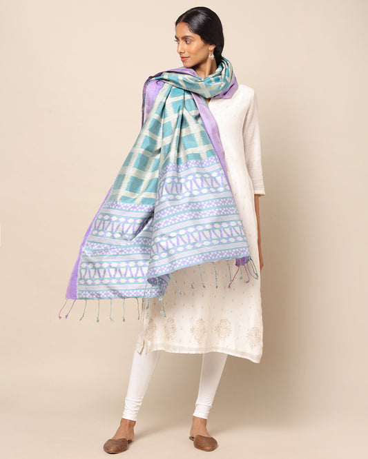 Tilla Weft Ikat Silk Dupatta
