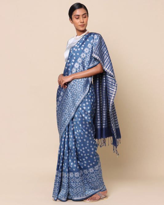 Rani Weft Ikat Silk Saree