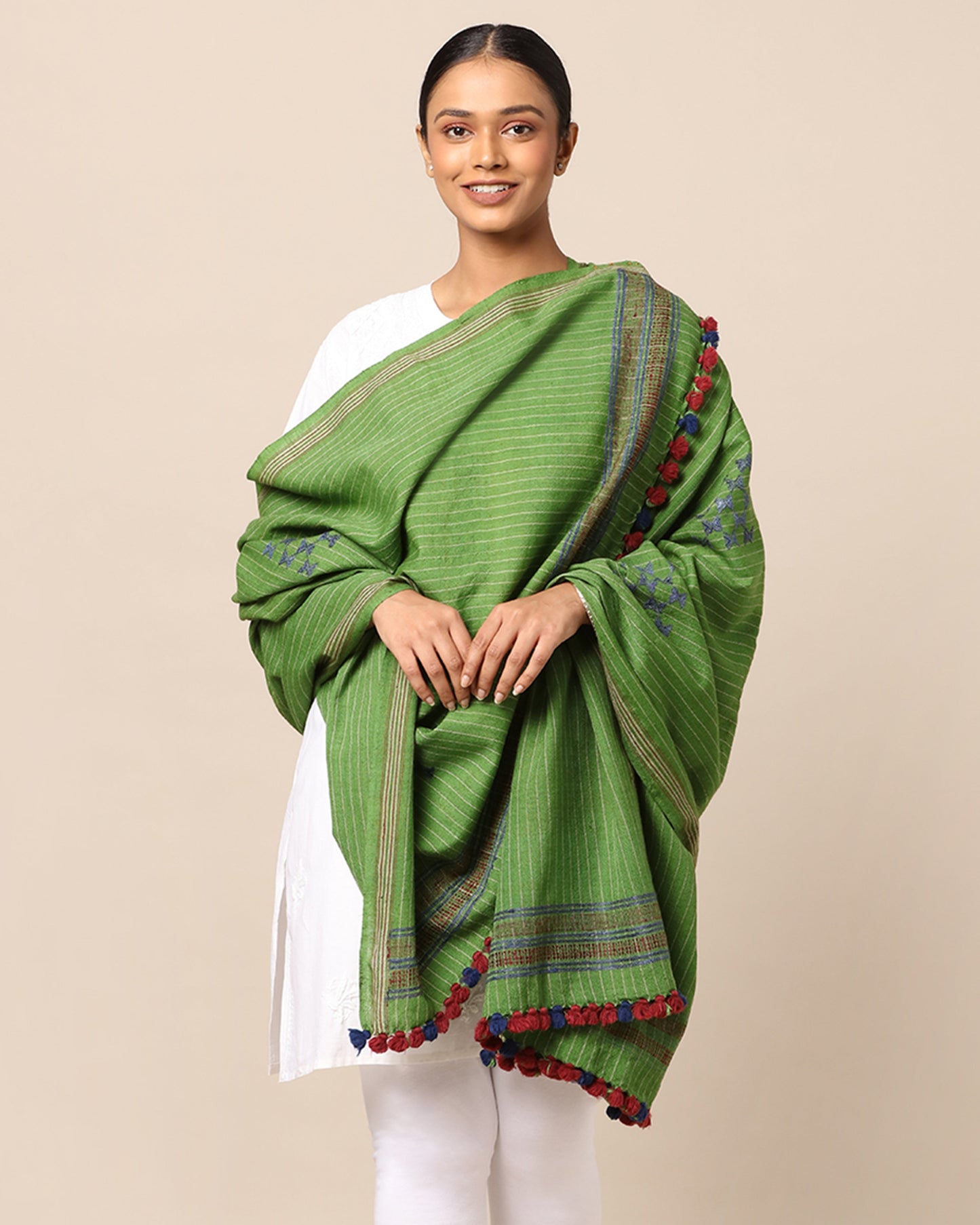 Sriha Extra Weft Wool Silk Shawl