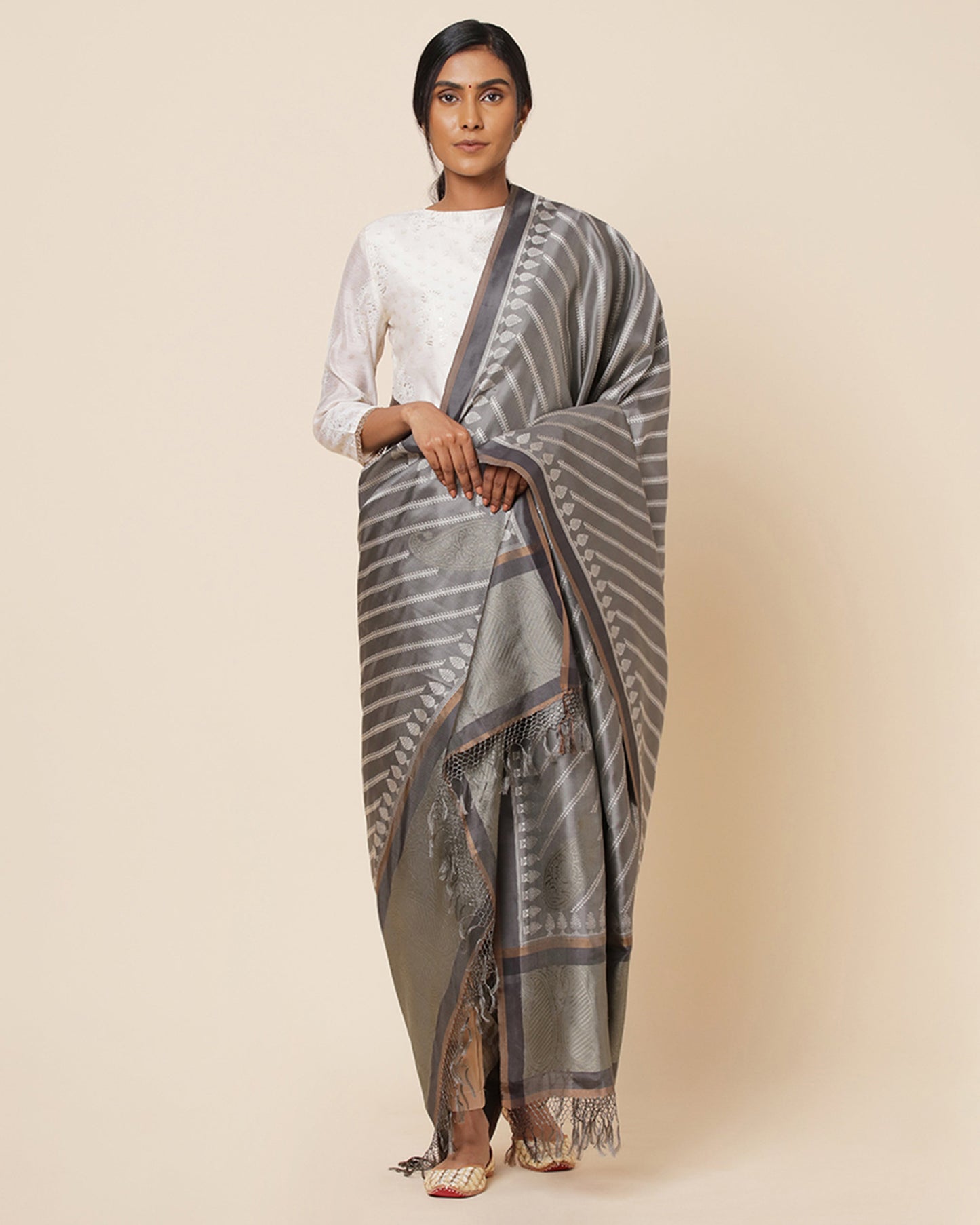 Chinar Kadwa Silk Dupatta