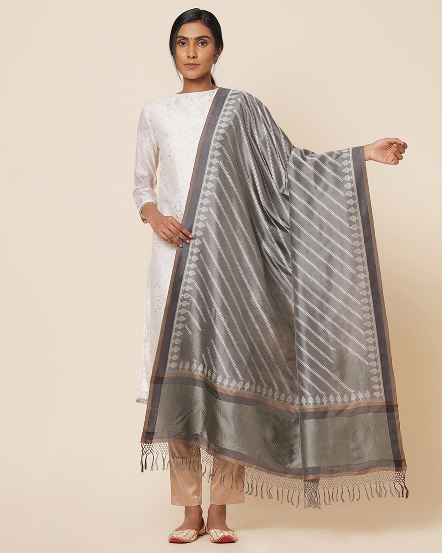 Chinar Kadwa Silk Dupatta
