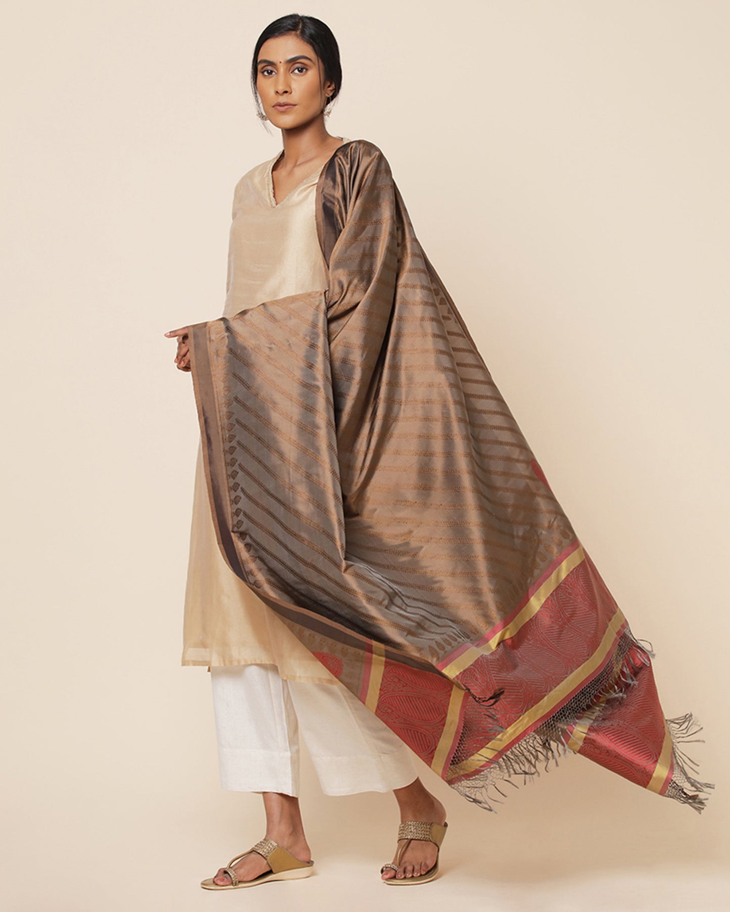 Chinar Kadwa Silk Dupatta