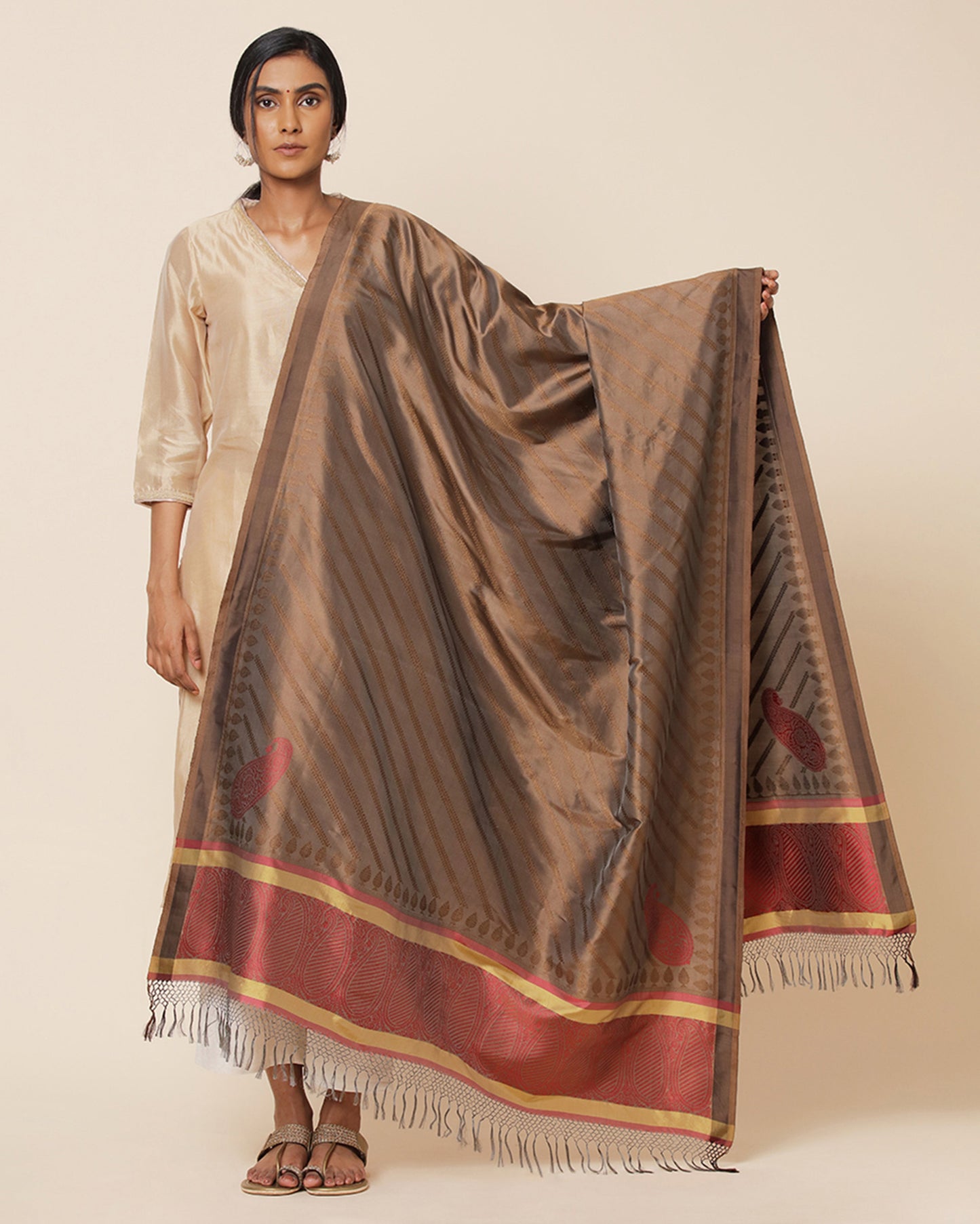Chinar Kadwa Silk Dupatta