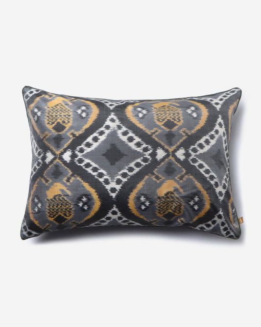 Shrinagar Warp Ikat Silk Cushion Cover