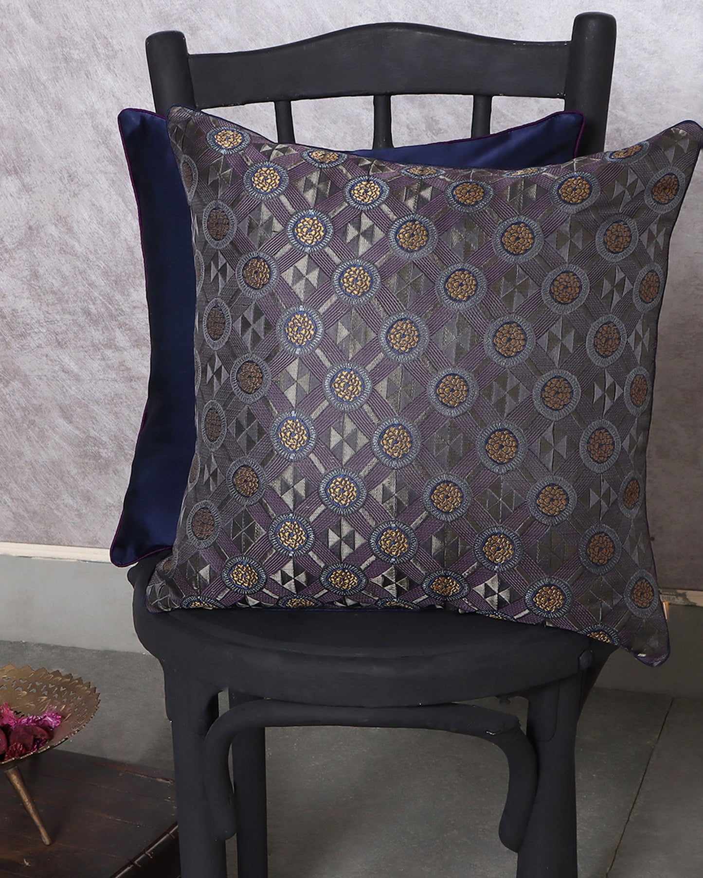 Mrinalini Satin Brocade Silk Cushion Cover