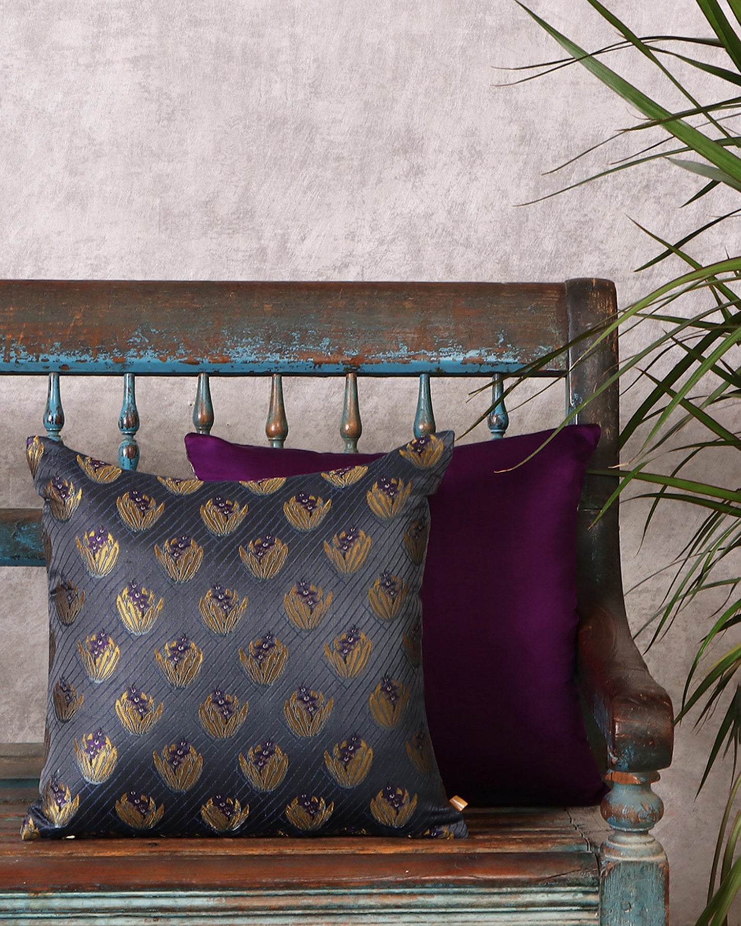 Neerja Satin Brocade Silk Cushion Cover