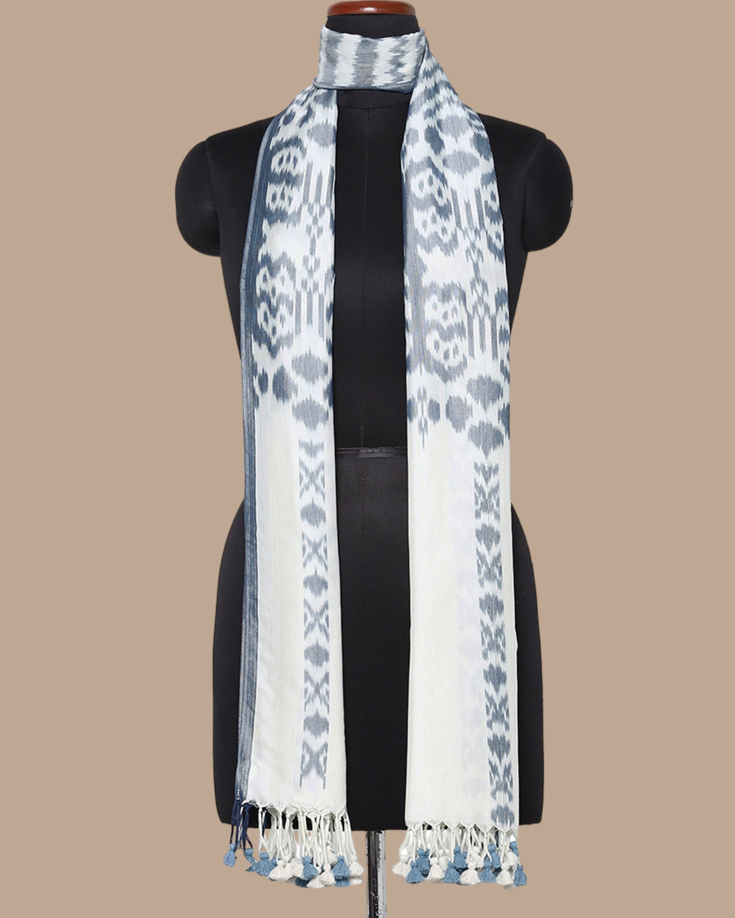 Oma Warp Ikat Cotton Silk Stole