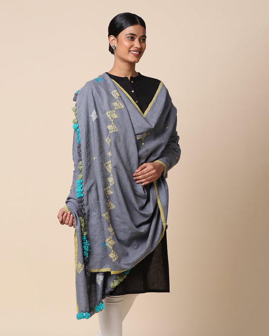 Niroop Extra Weft Wool Silk Shawl