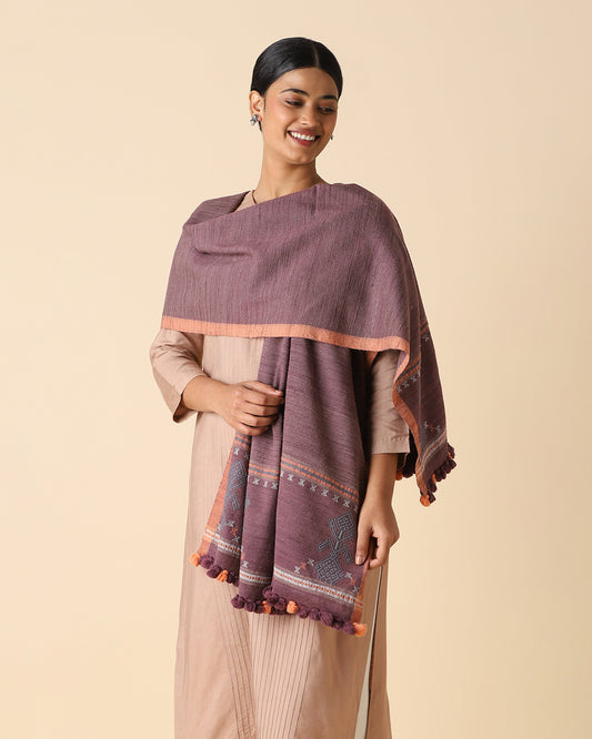 Suhana Extra Weft Wool Silk Shawl