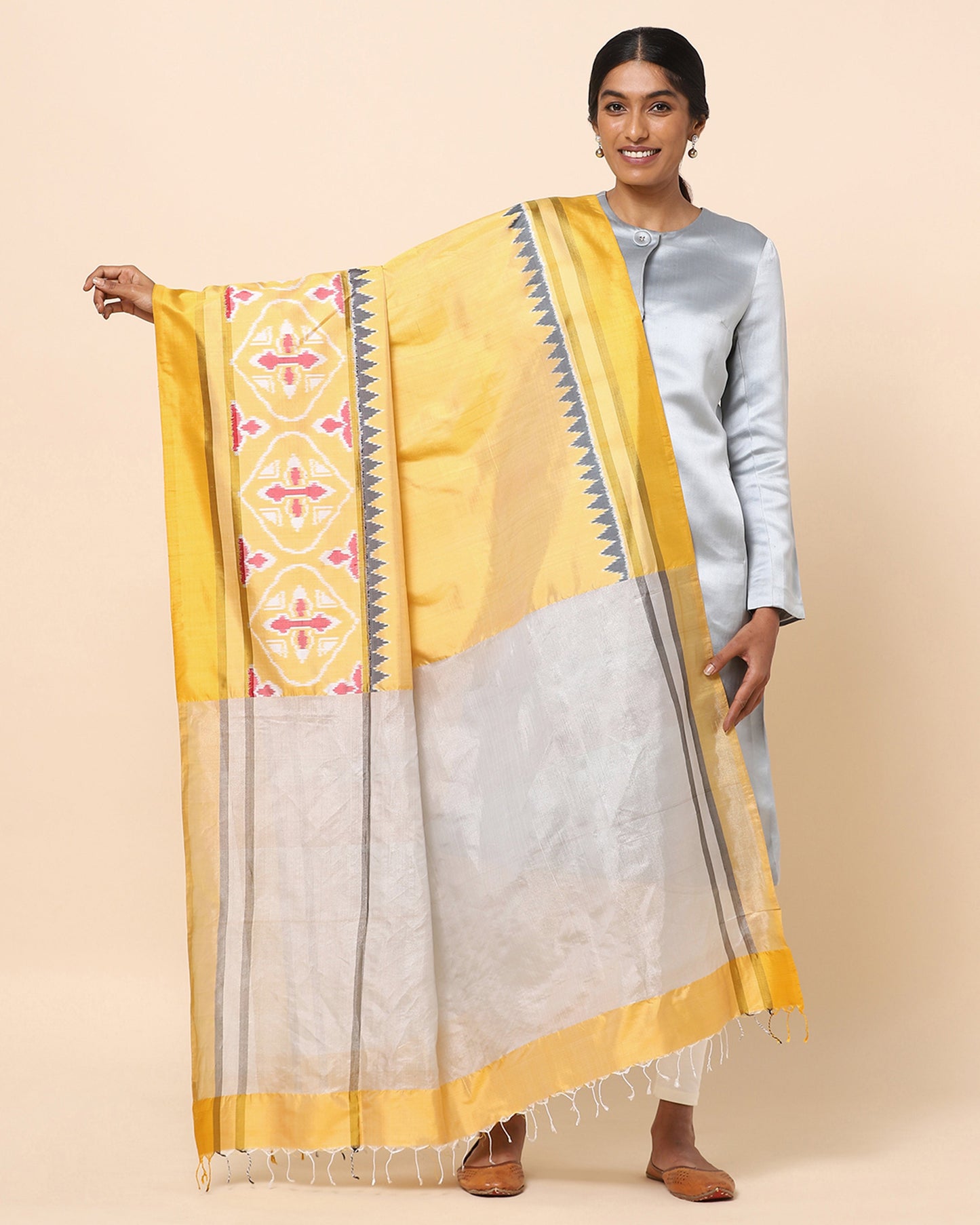 Rene Weft Ikat Silk Dupatta