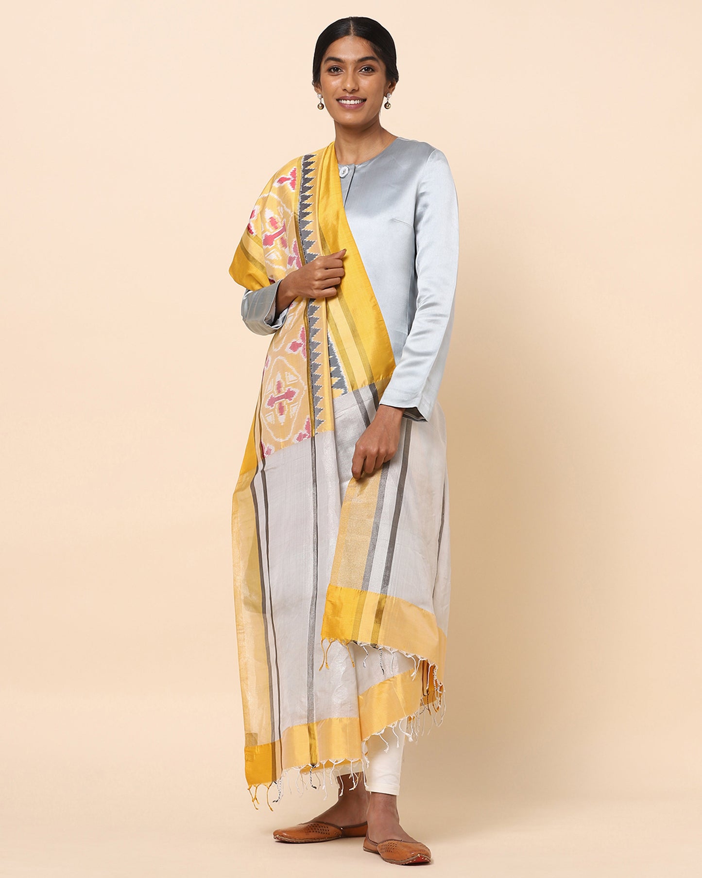 Rene Weft Ikat Silk Dupatta