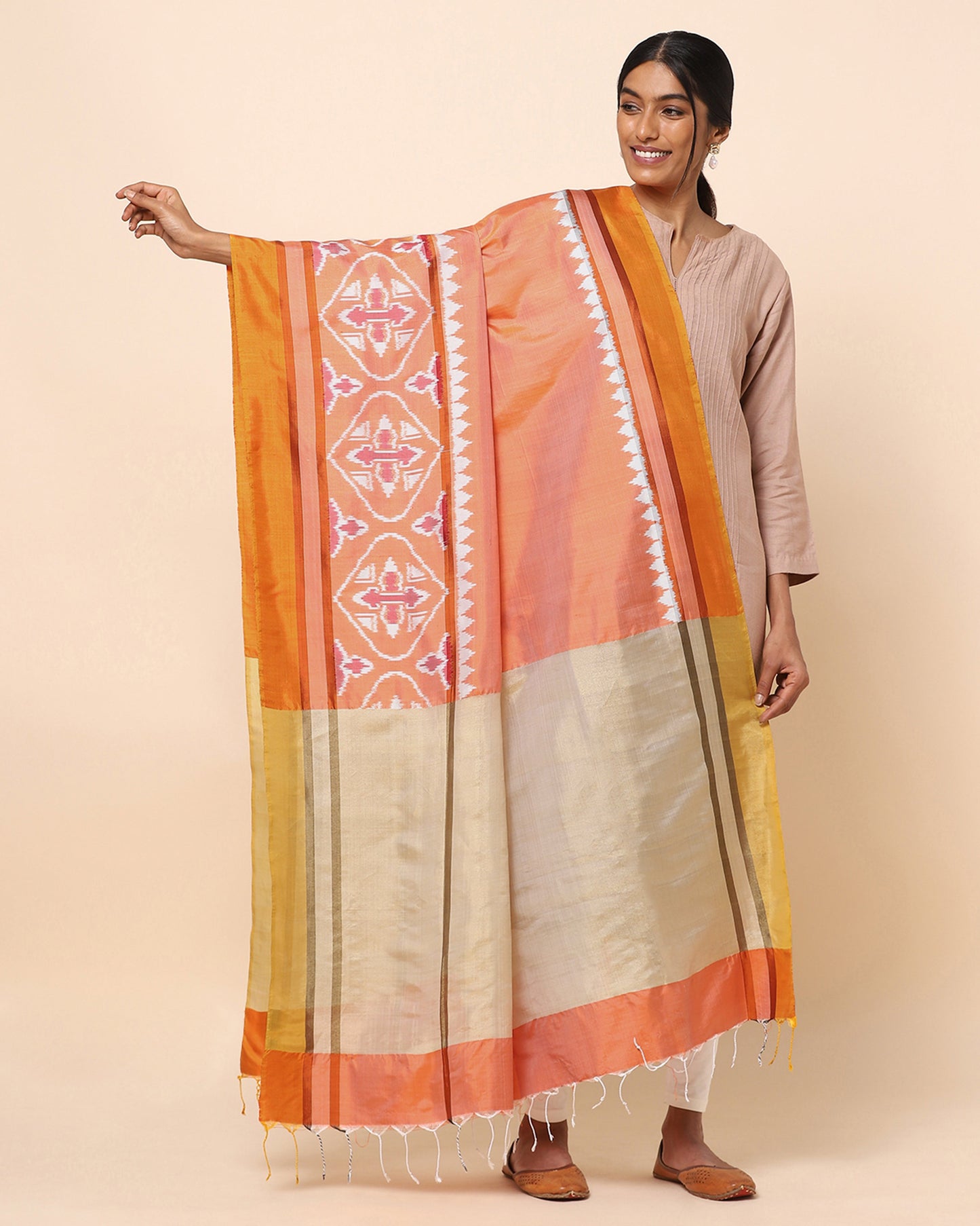 Rene Weft Ikat Silk Dupatta