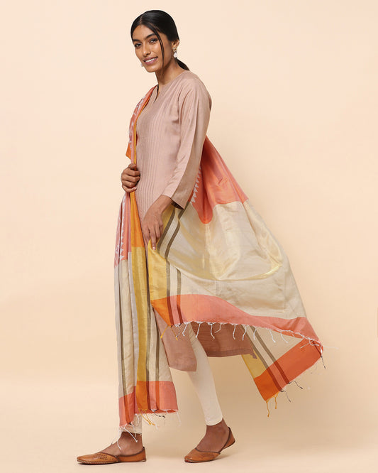 Rene Weft Ikat Silk Dupatta