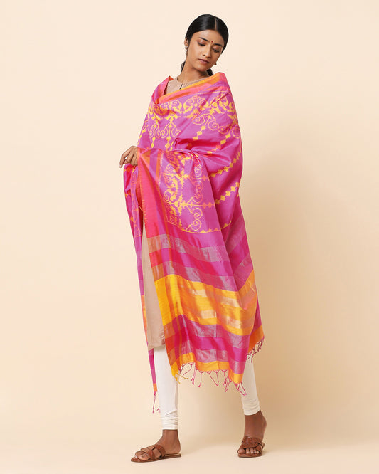 Sona Weft Ikat Silk Dupatta