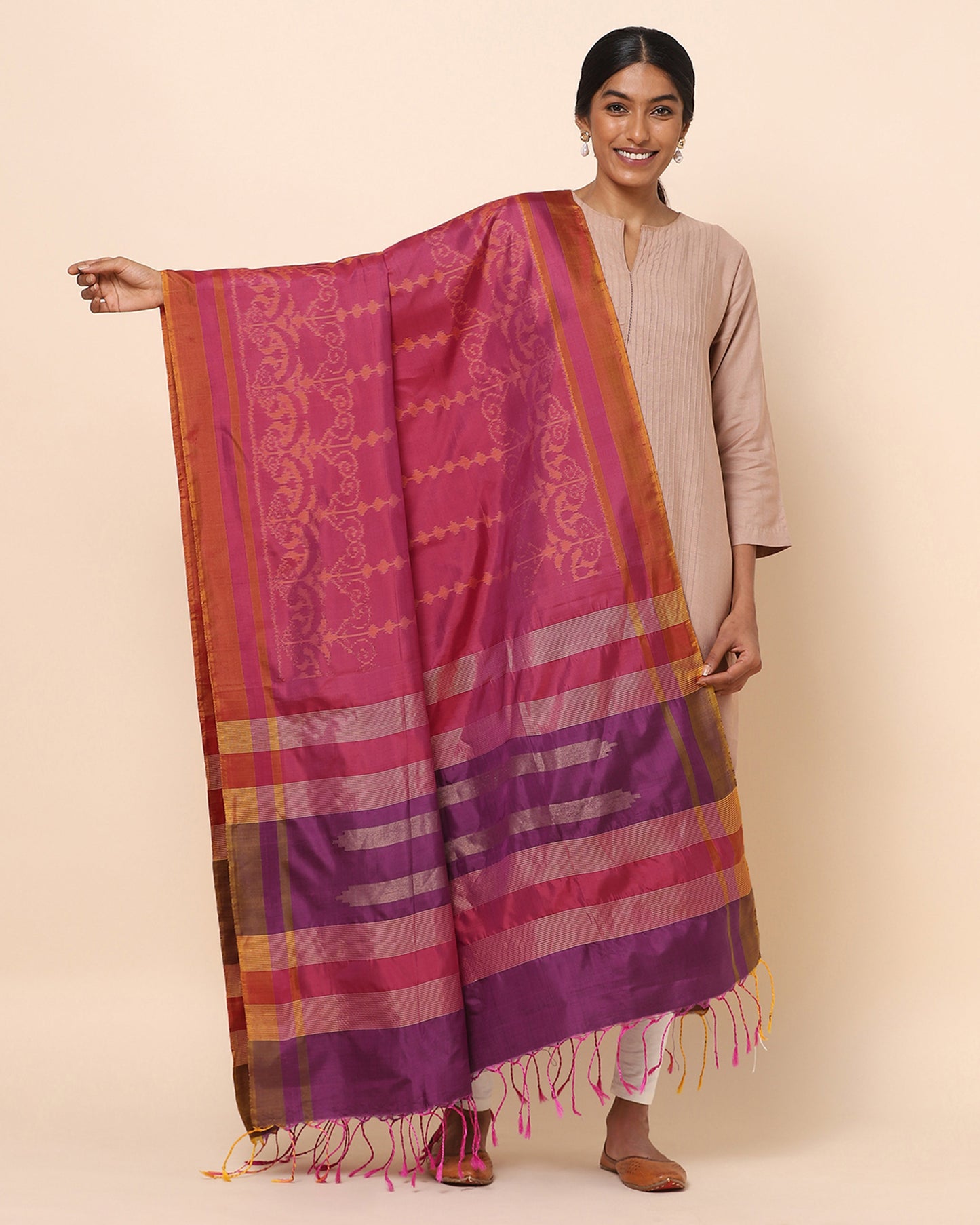 Sona Weft Ikat Silk Dupatta