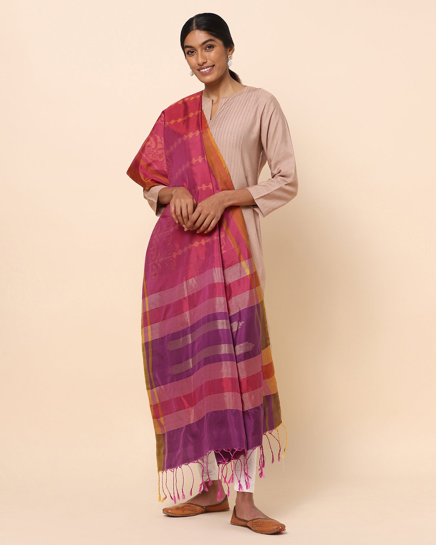 Sona Weft Ikat Silk Dupatta