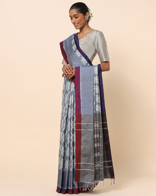 Aayu Weft Ikat Silk Saree
