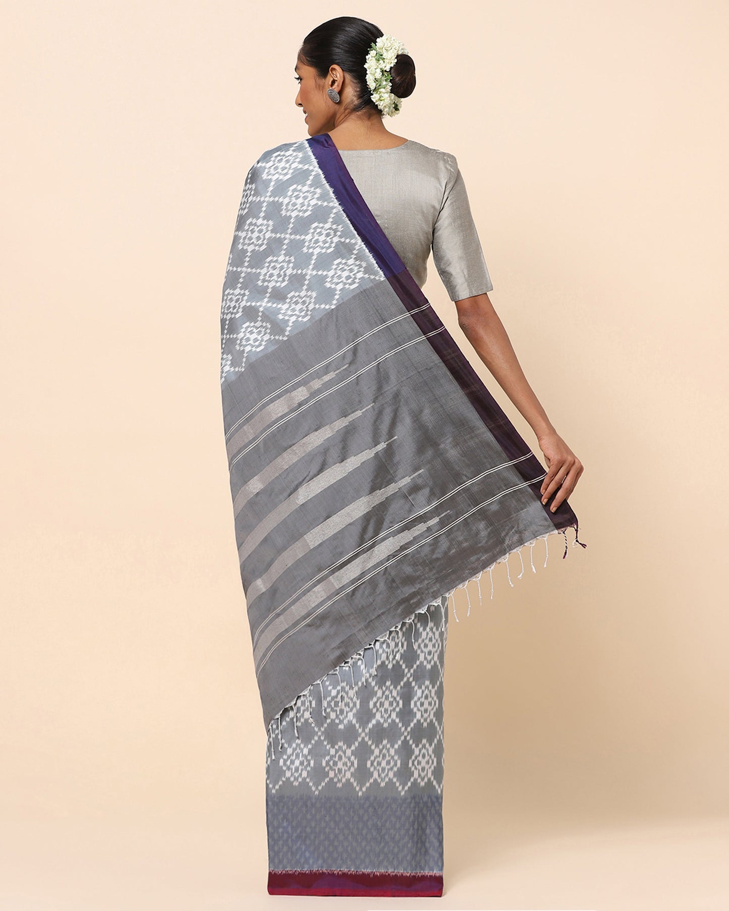 Aayu Weft Ikat Silk Saree