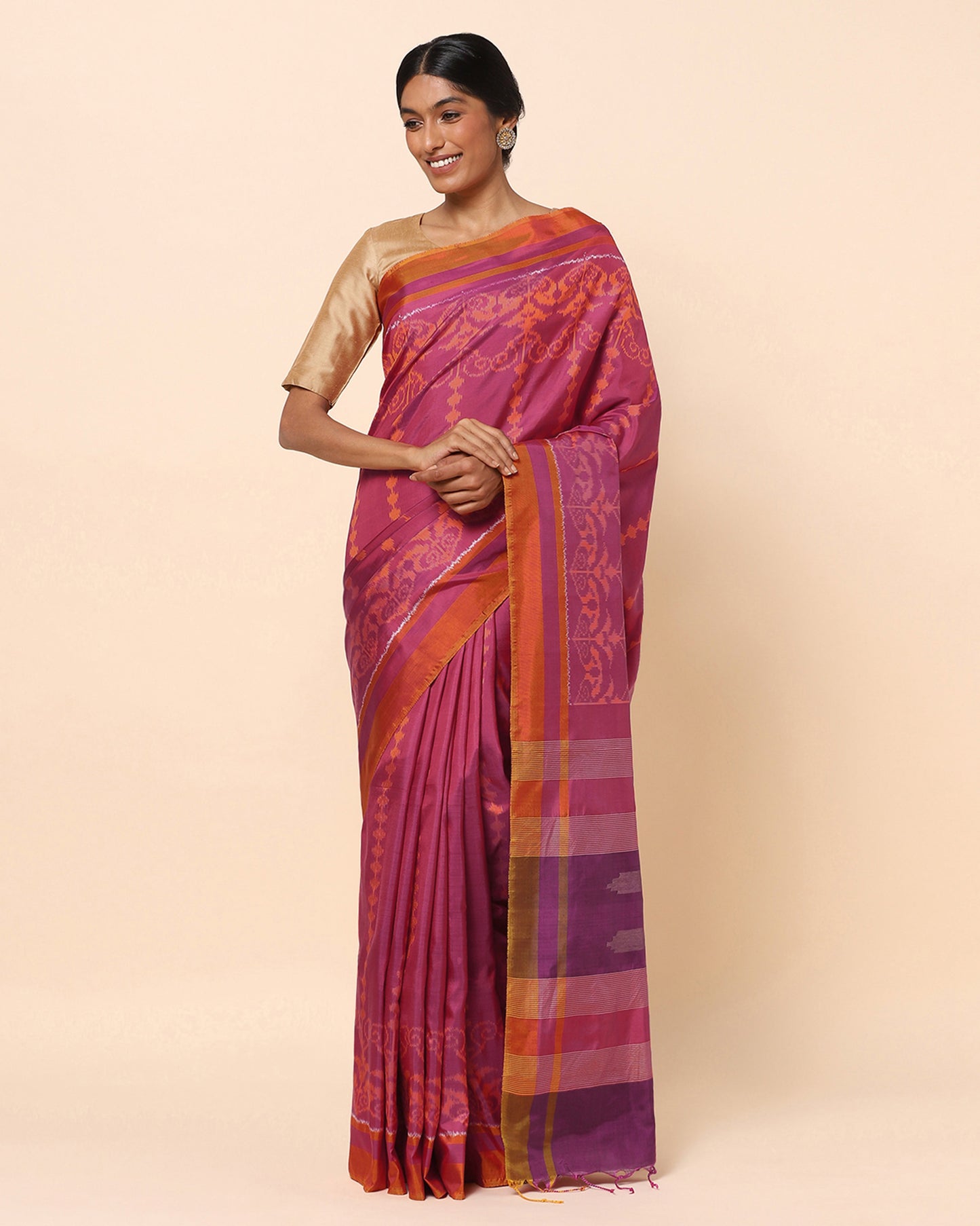 Sona Weft Ikat Silk Saree
