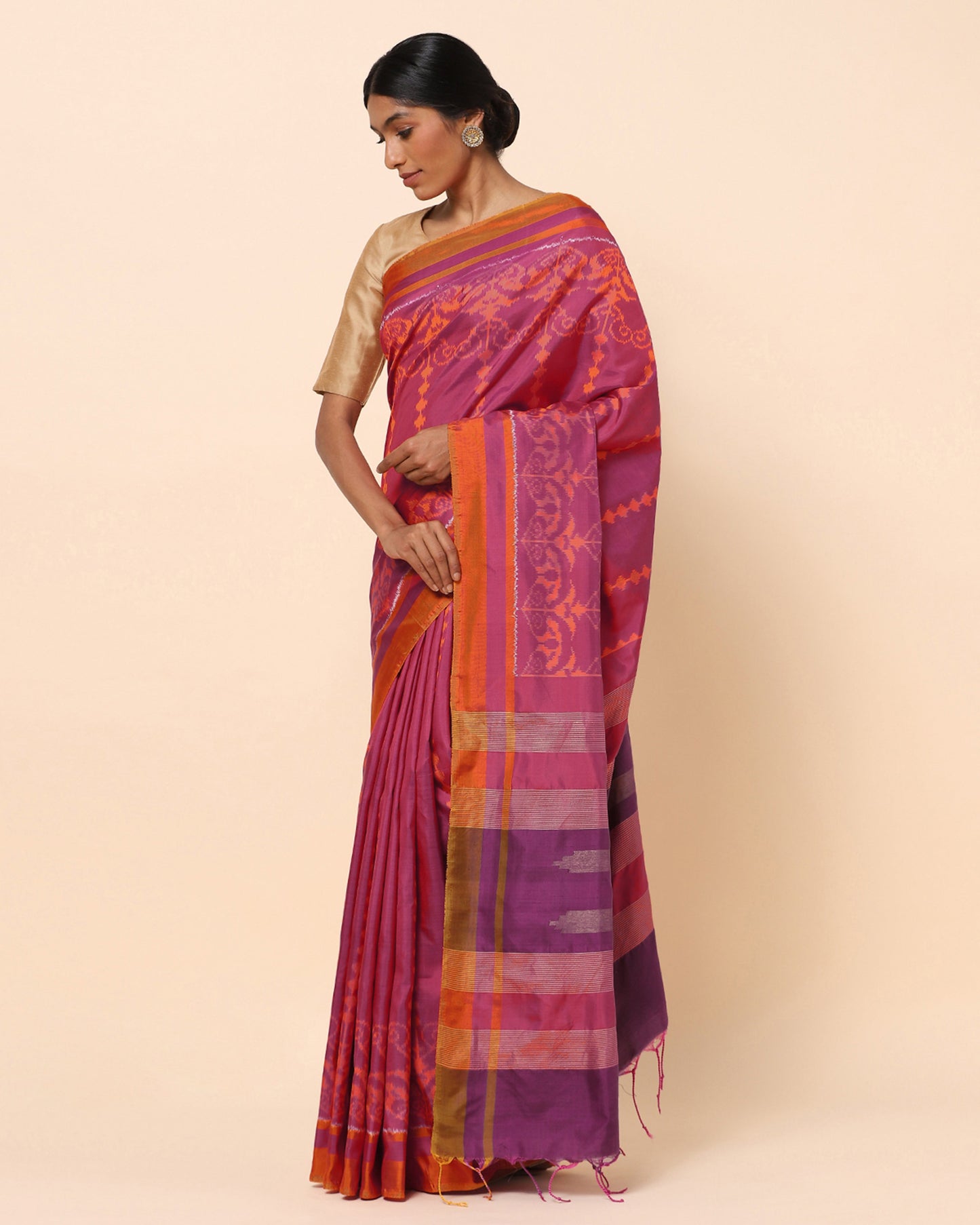 Sona Weft Ikat Silk Saree