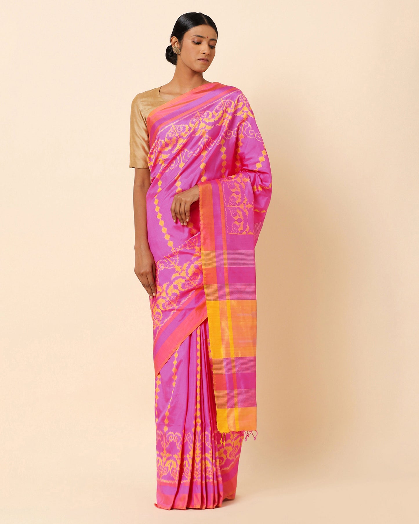 Sona Weft Ikat Silk Saree