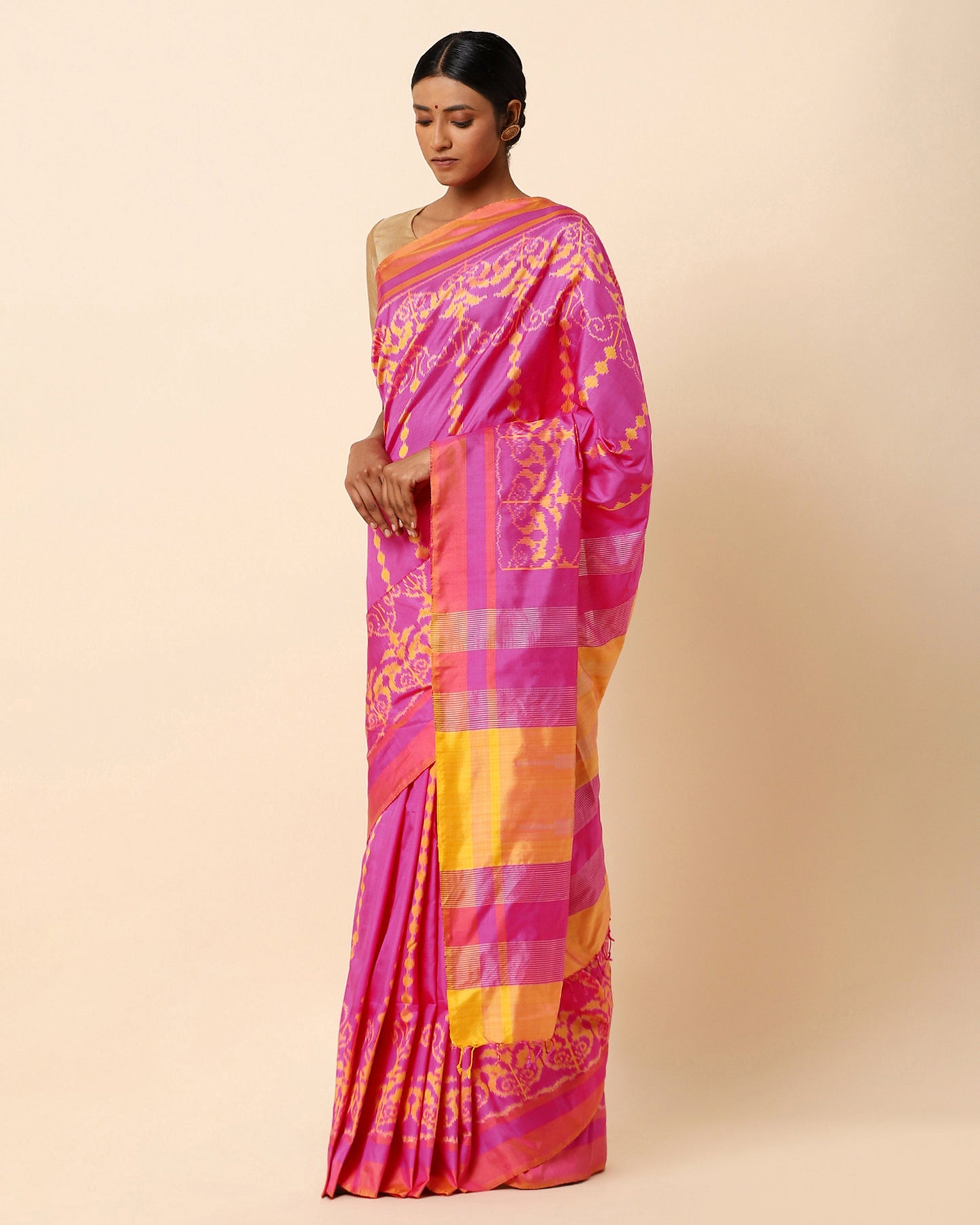 Sona Weft Ikat Silk Saree