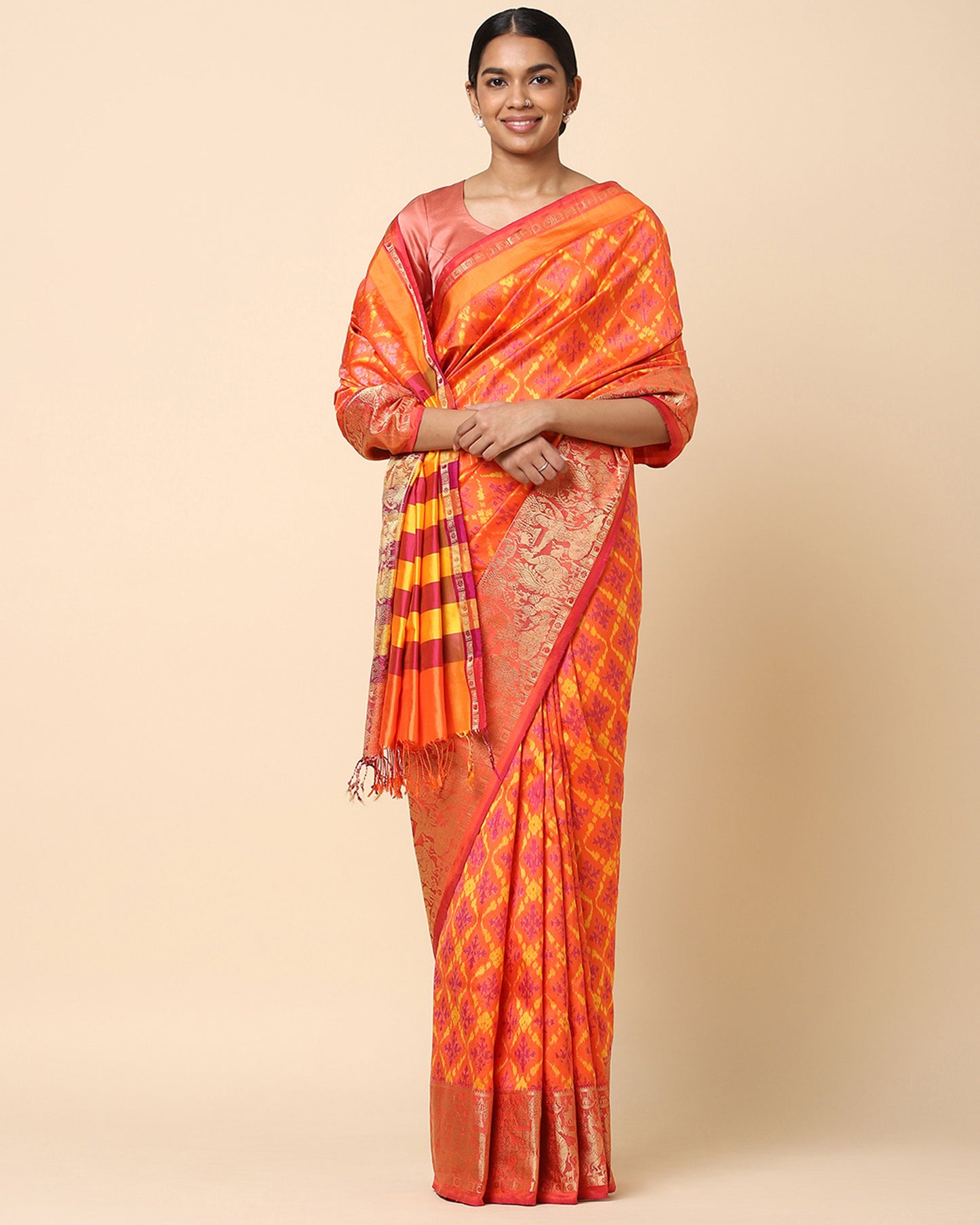 Geetika Weft Ikat and Jacquard Silk Saree