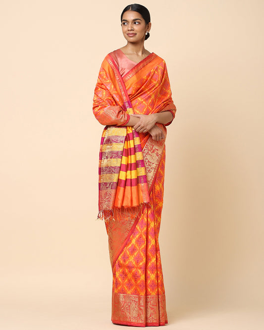Geetika Weft Ikat and Jacquard Silk Saree