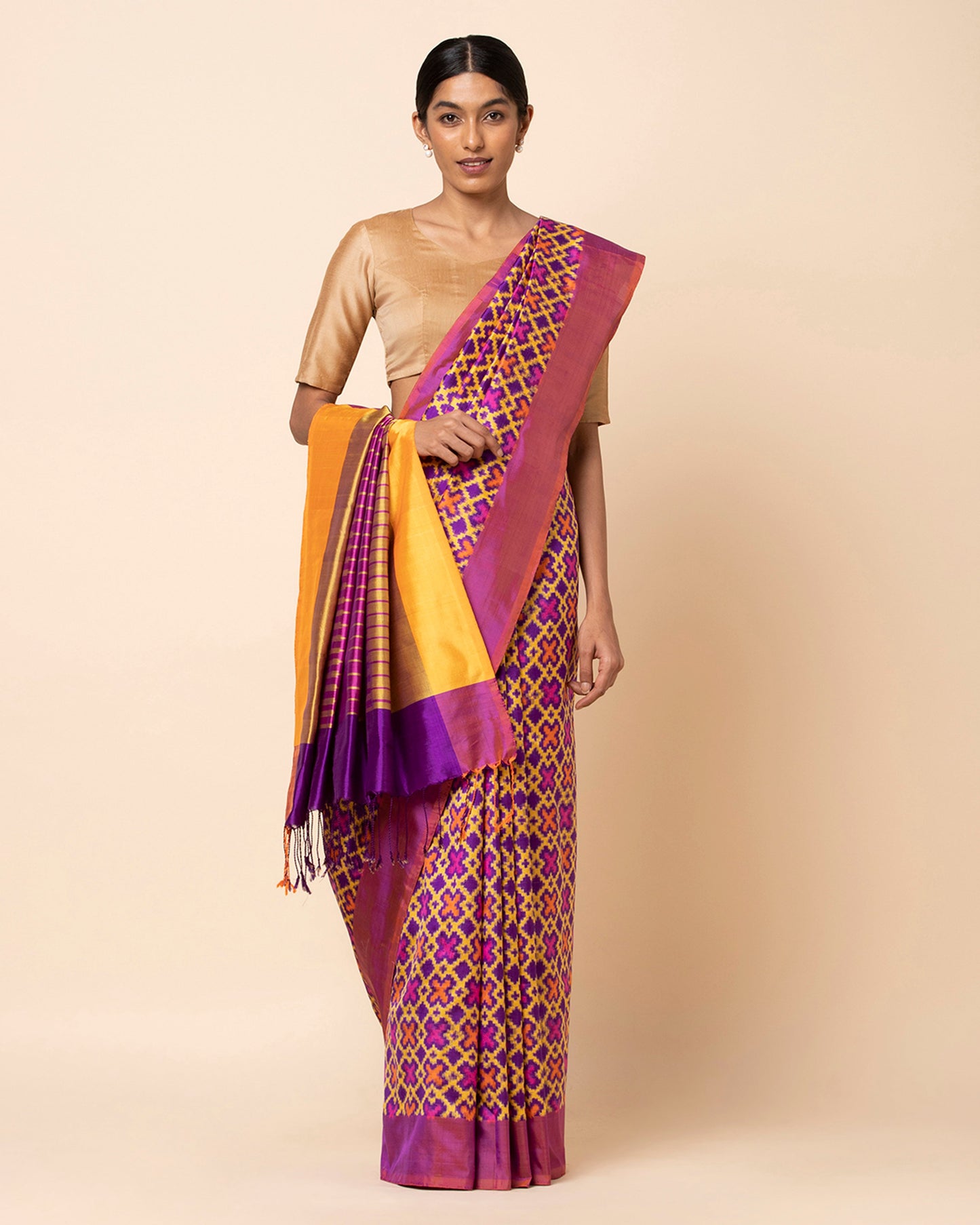 Moksha Double Ikat Silk Saree