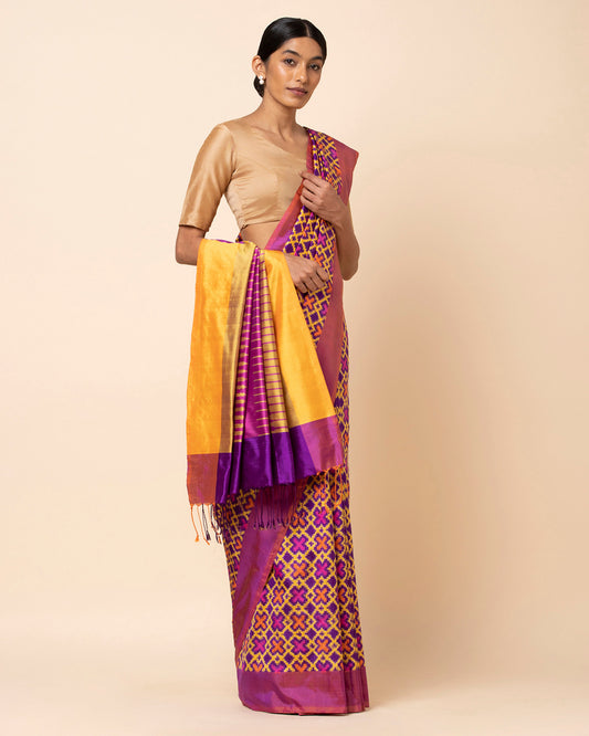 Moksha Double Ikat Silk Saree