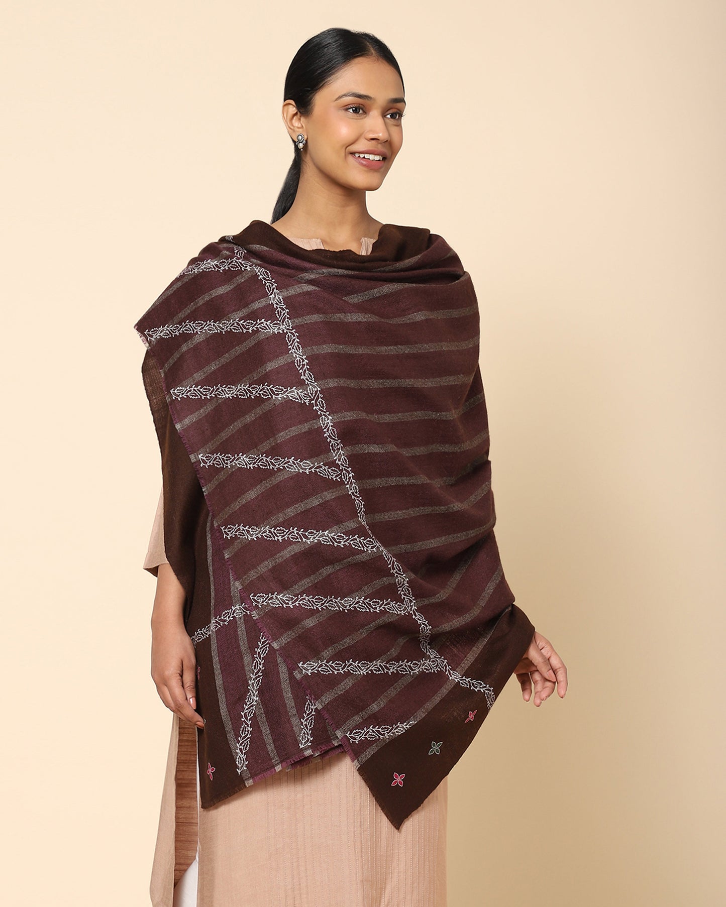 Raushan Sozni Embroidery Pashmina Shawl