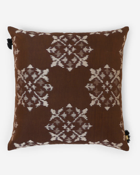 Sagara Weft Ikat Cotton Silk Cushion Cover