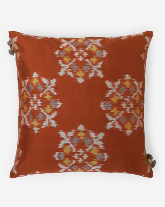 Sagara Weft Ikat Cotton Silk Cushion Cover