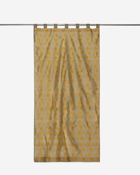 Tiles Cutwork Silk Curtain