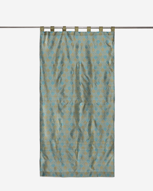 Tiles Cutwork Silk Curtain