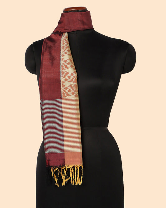 Neena Weft Ikat Cotton Silk Stole