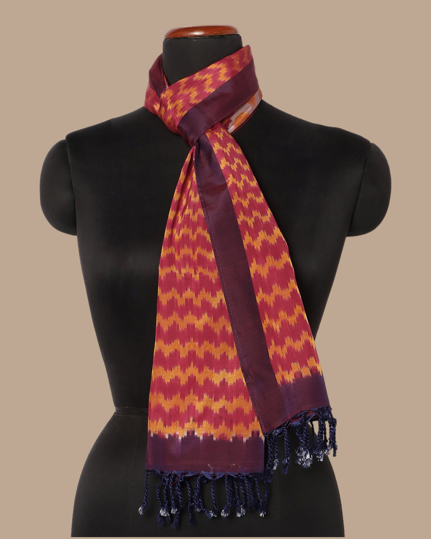 Shantai Warp Ikat Silk Cotton Stole