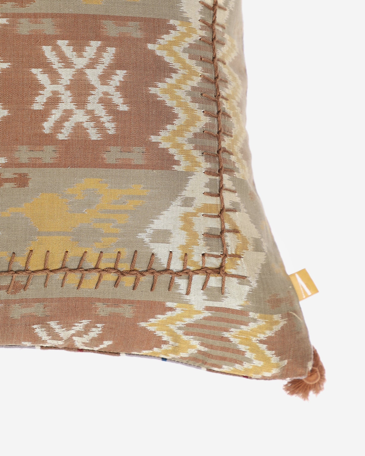 Nurgul Weft Ikat Cotton Silk Cushion Cover