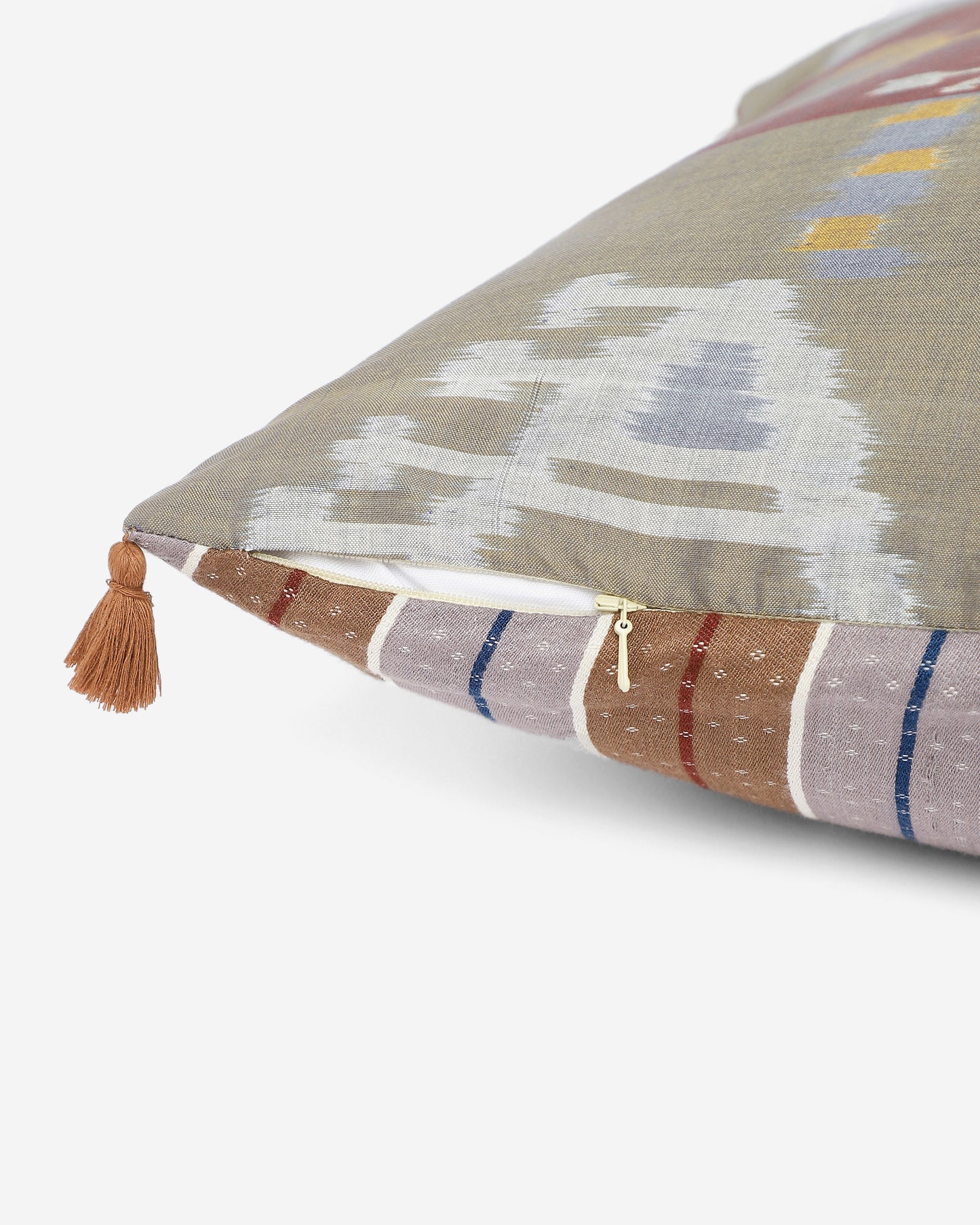 Sefa Weft Ikat Cotton Silk Cushion Cover