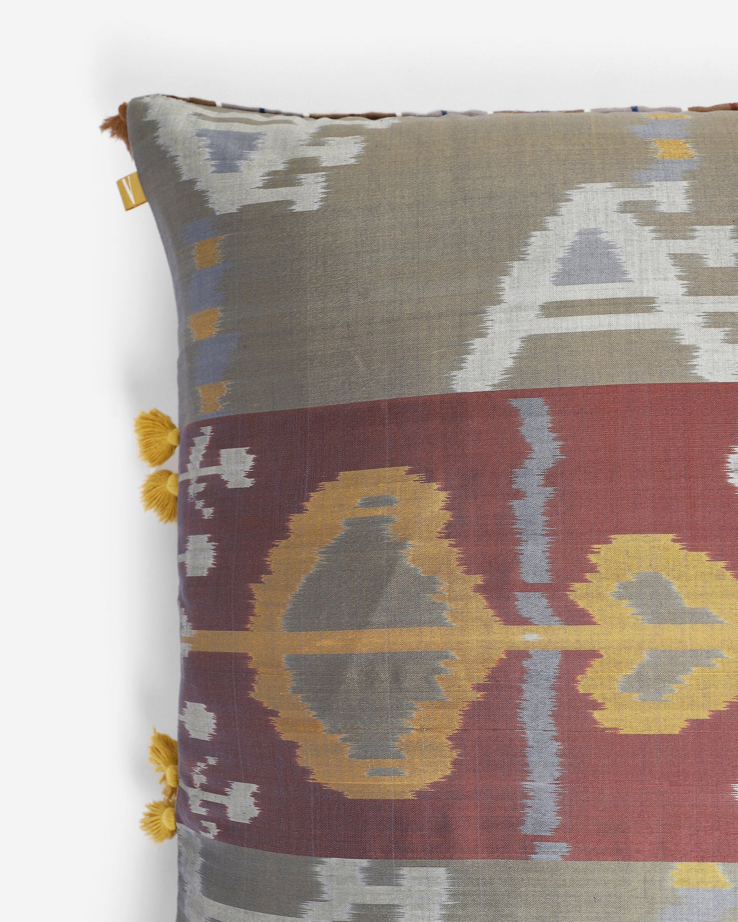 Sefa Weft Ikat Cotton Silk Cushion Cover