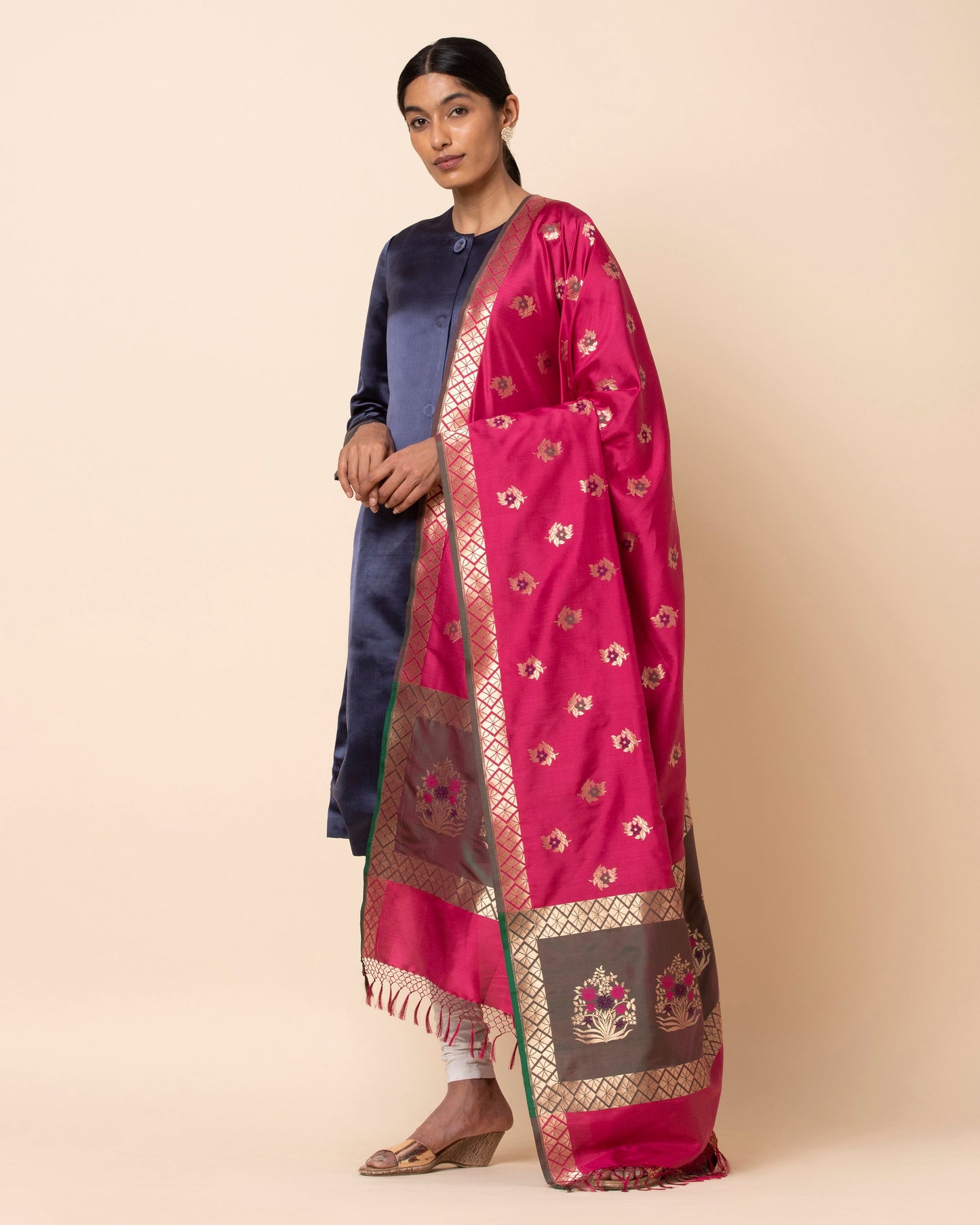 Parijat Cutwork Silk Dupatta